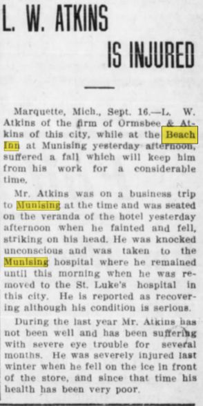 Beach Inn - Sept 1912 Injury (newer photo)